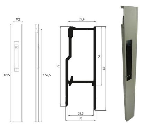 385.629158 ПРОФИЛЬ БОРТА С ЗАМКОМ ПРАВЫЙ 800ММ АНОДИРОВАННЫЙ